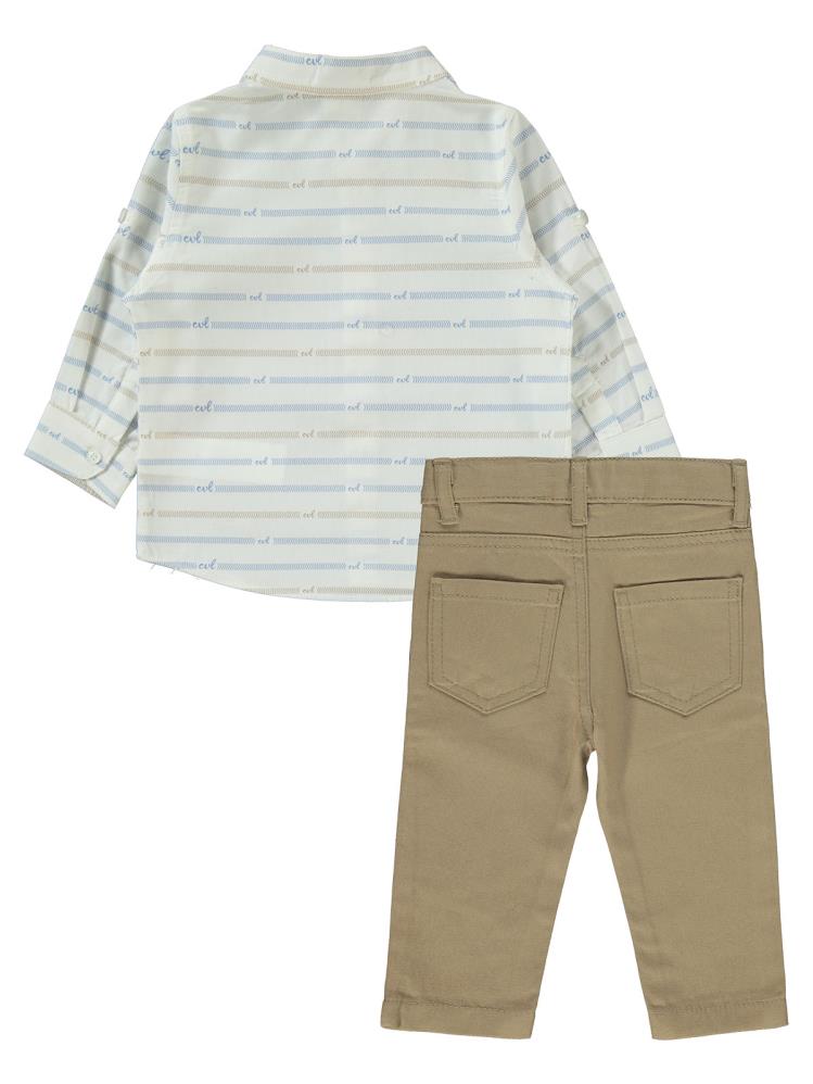 Civil Baby Çizgili 6-18 Ay Takım - Kahverengi
