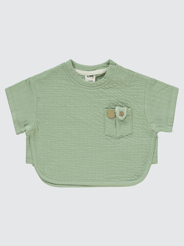 Civil Baby Düğme Detaylı 6-18 Ay Takım - Haki