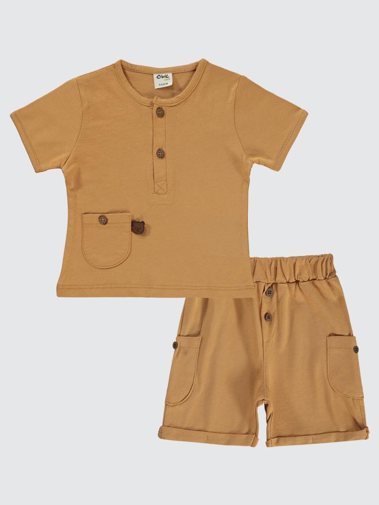 Civil Baby Basic 6-18 Ay Takım - Kahverengi