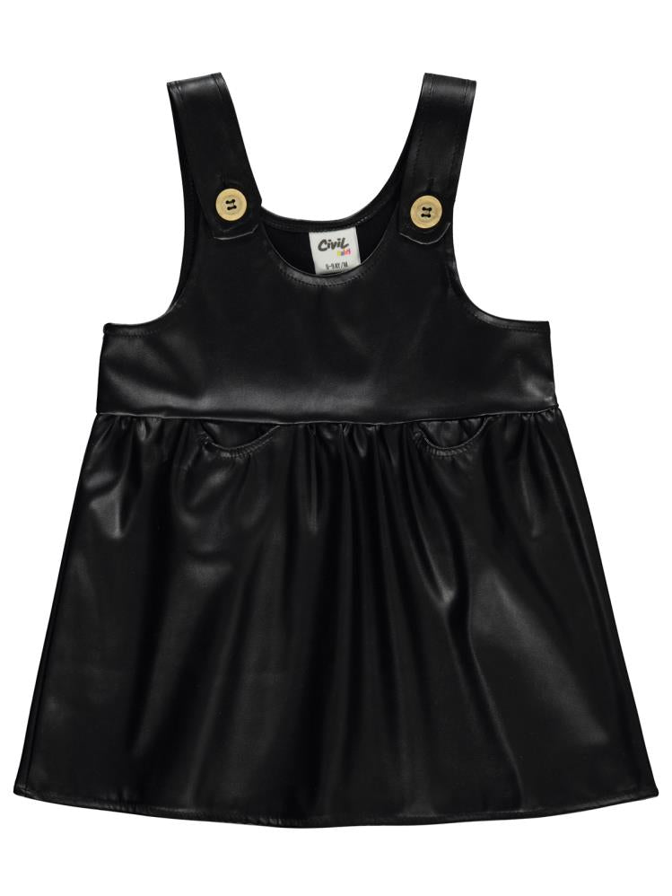 Civil Baby Deri 6-18 Ay Elbise - Siyah