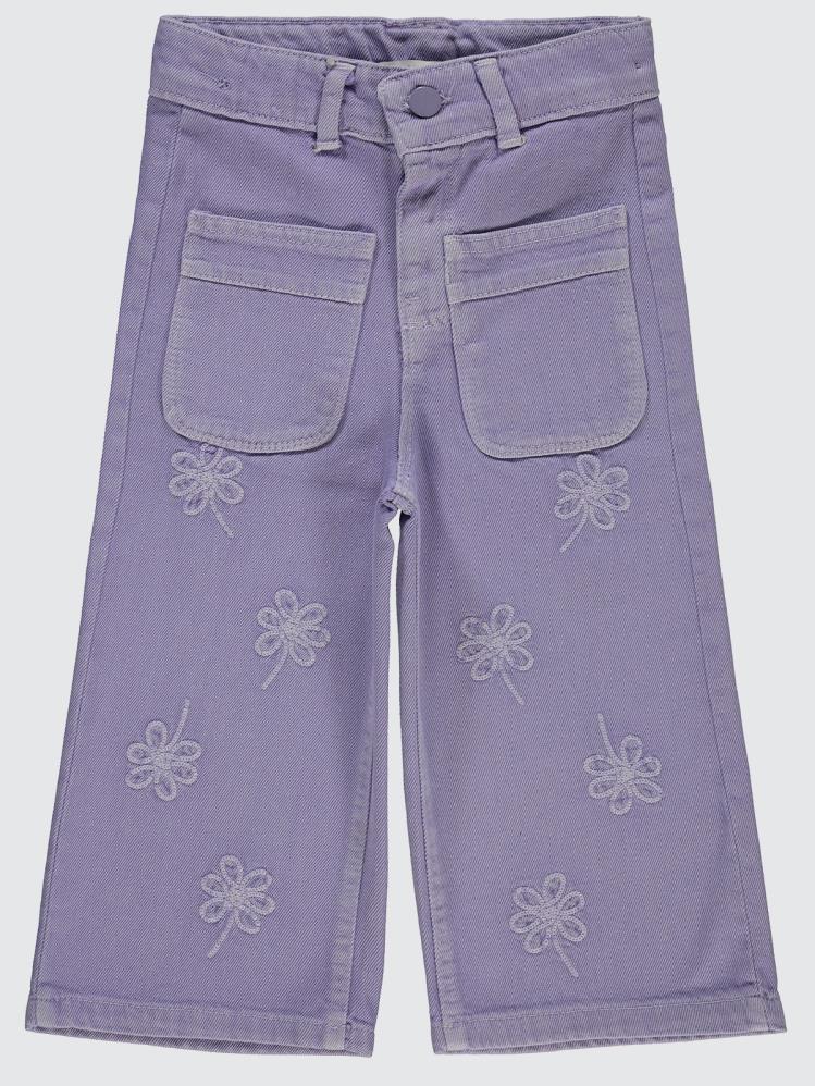 Civil Girls Çiçek Nakışlı 2-5 Yaş Pantolon - Lila
