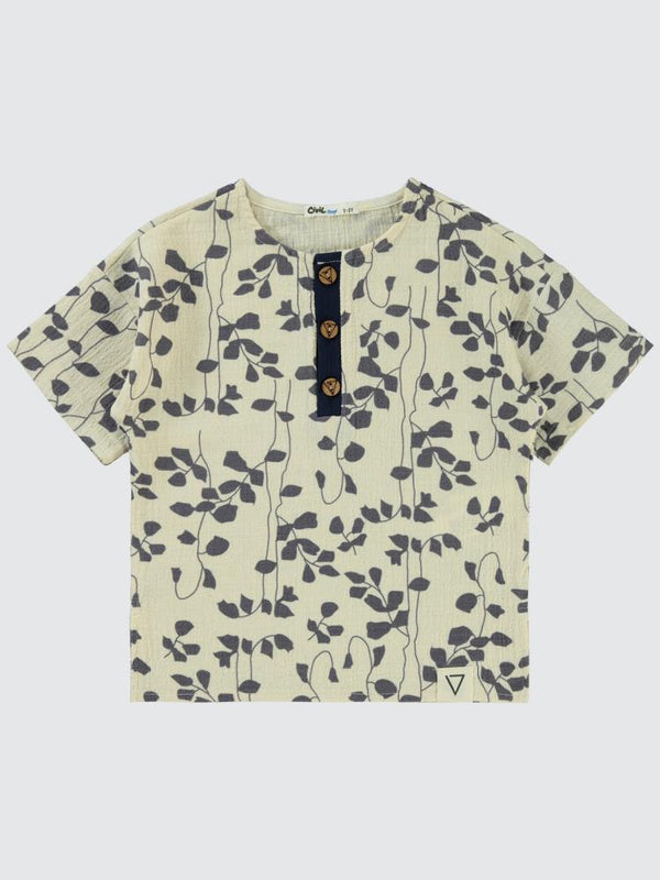 Civil Boys Sarmaşık Desenli 2-5 Yaş Gömlek - Ekru