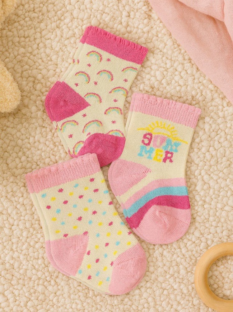 Civil Baby Kız Bebek 3'lü Çorap Set 6-18 Ay