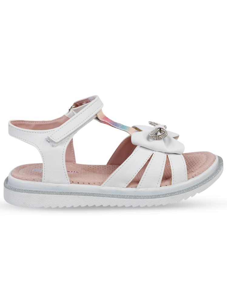 Civil Girls Fiyonklu 31-35 Numara Sandalet - Beyaz