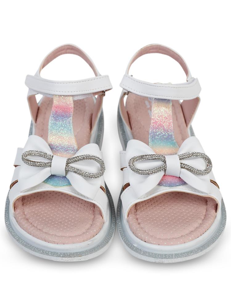 Civil Girls Fiyonklu 31-35 Numara Sandalet - Beyaz
