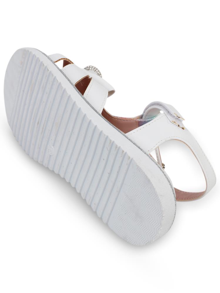 Civil Girls Fiyonklu 31-35 Numara Sandalet - Beyaz