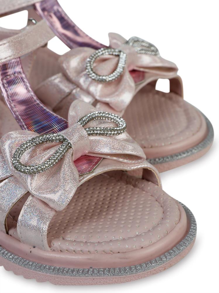 Civil Girls Fiyonklu 31-35 Numara Sandalet - Pudra