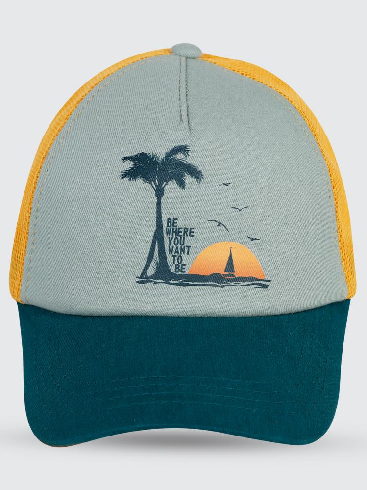 Civil Boys Palmiye 6-9 Yaş Çocuk Erkek Kep Şapka - Turuncu