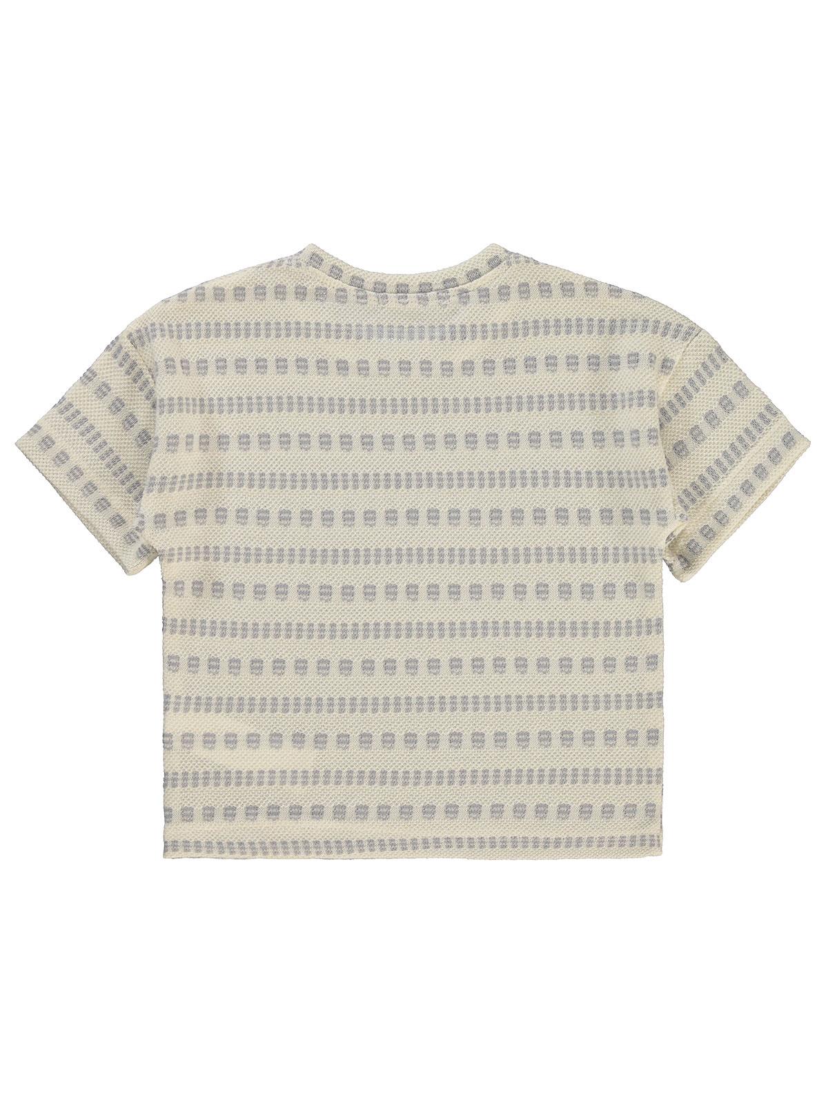 Civil Boys Kendinden Desenli 2-5 Yaş Tişört - Gri