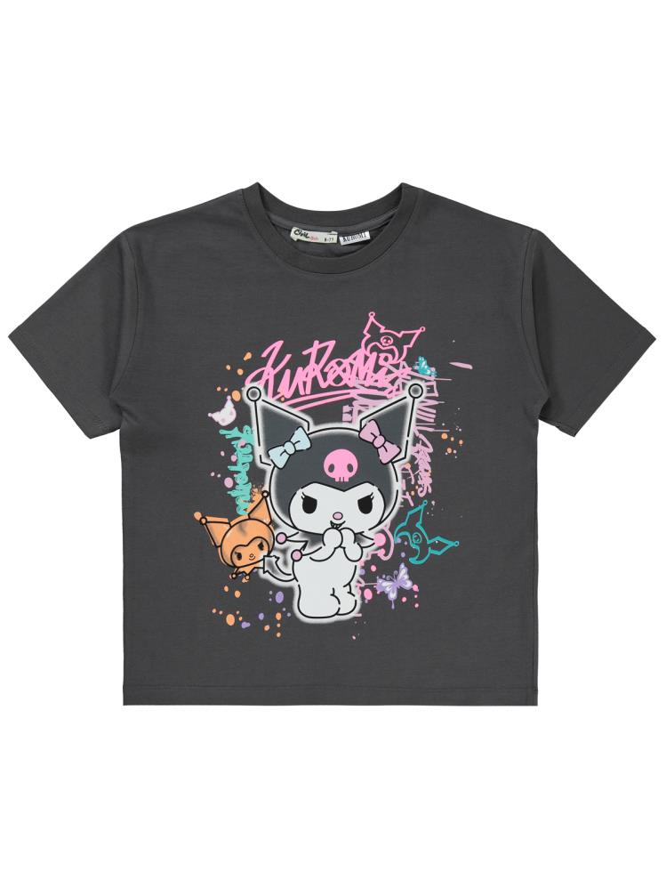 Kuromi 10-13 Yaş Tişört - Gri