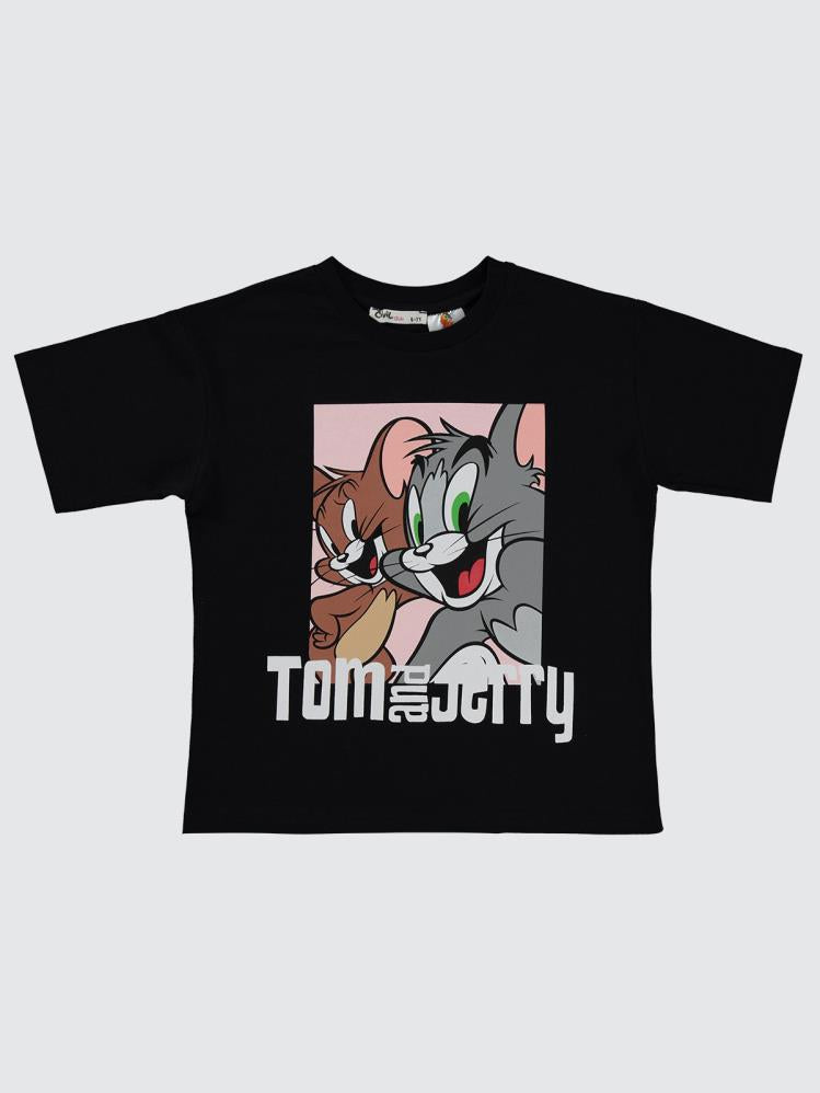Tom And Jerry 6-9 Yaş Tişört - Siyah