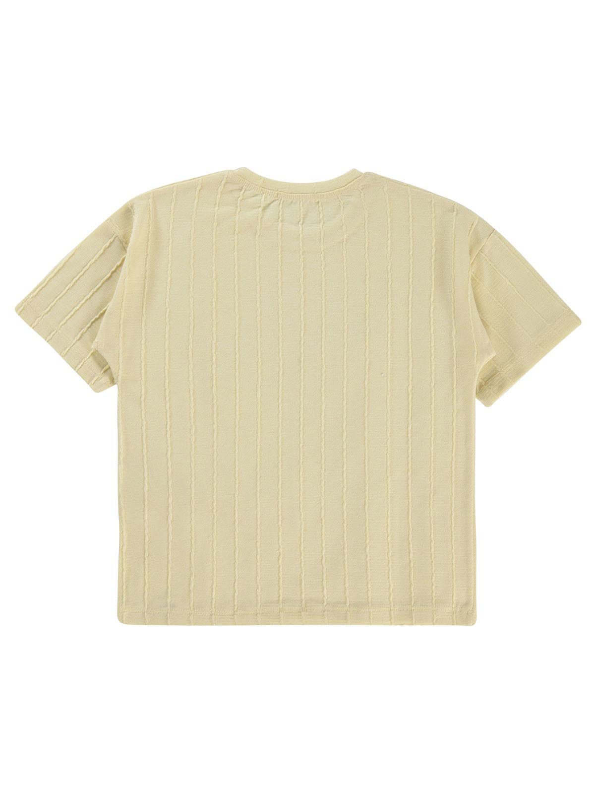 Civil Boys Kendinden Desenli 6-9 Yaş Tişört - Bej