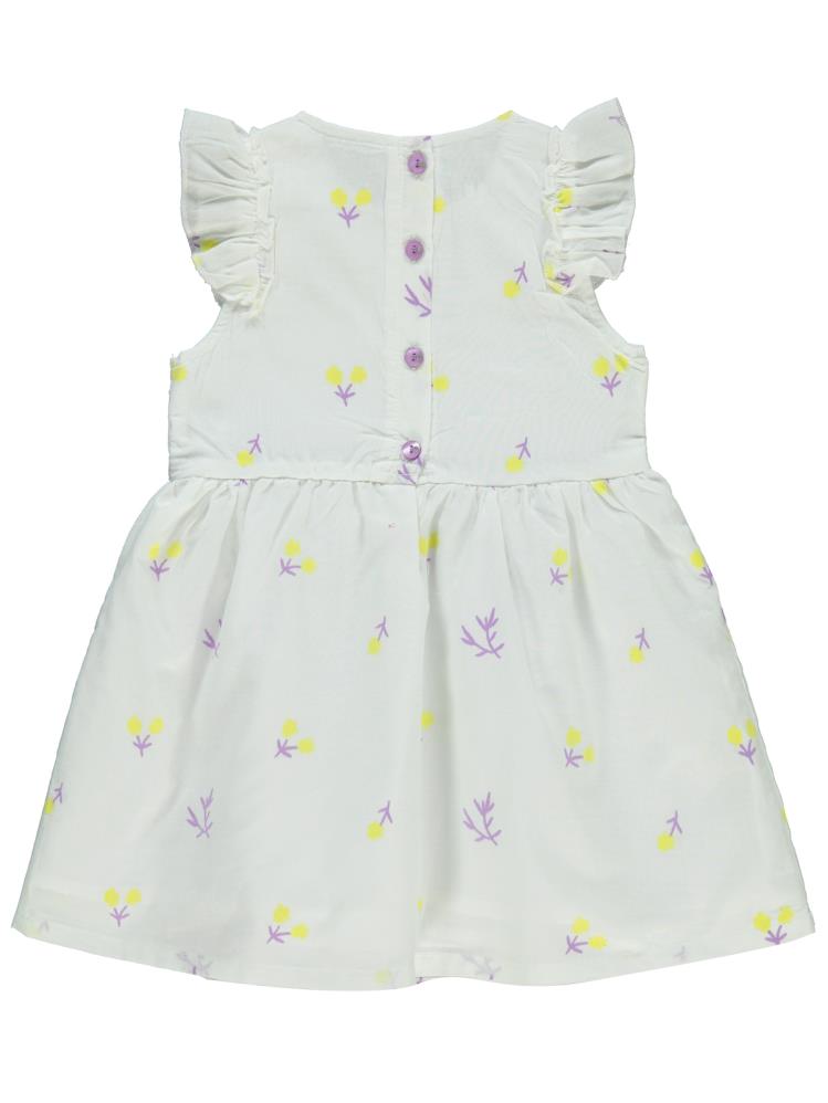 Civil Girls Çiçek Baskılı 2-5 Yaş Elbise - Ekru