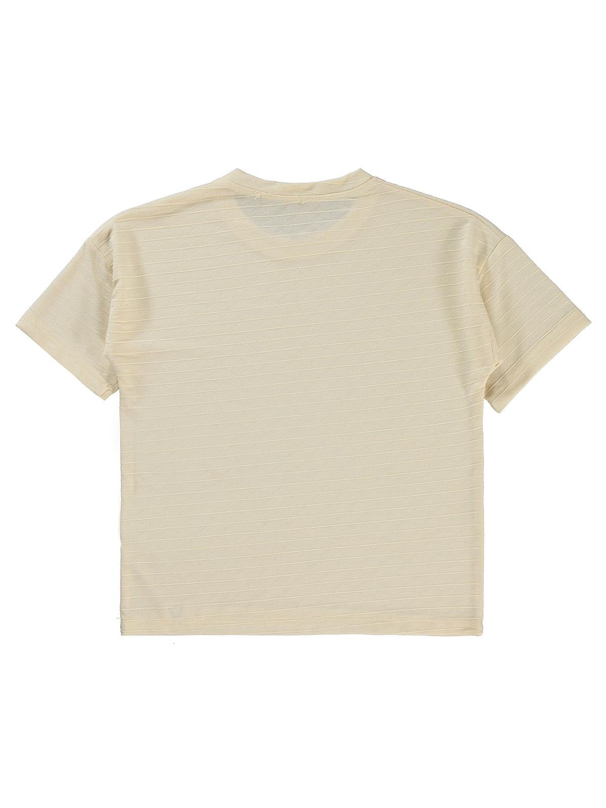 Civil Boys Kendinden Desenli 10-13 Yaş Tişört - Fil Dişi