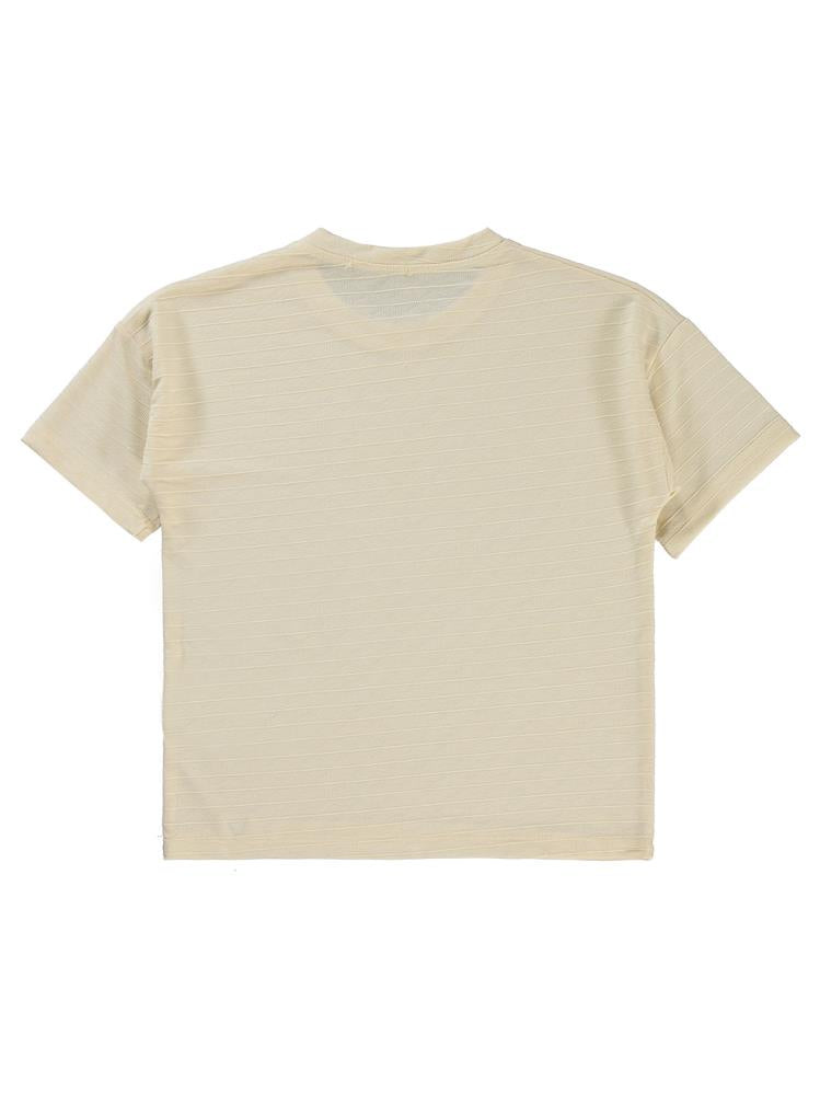 Civil Boys Kendinden Desenli 6-9 Yaş Tişört - Fil Dişi