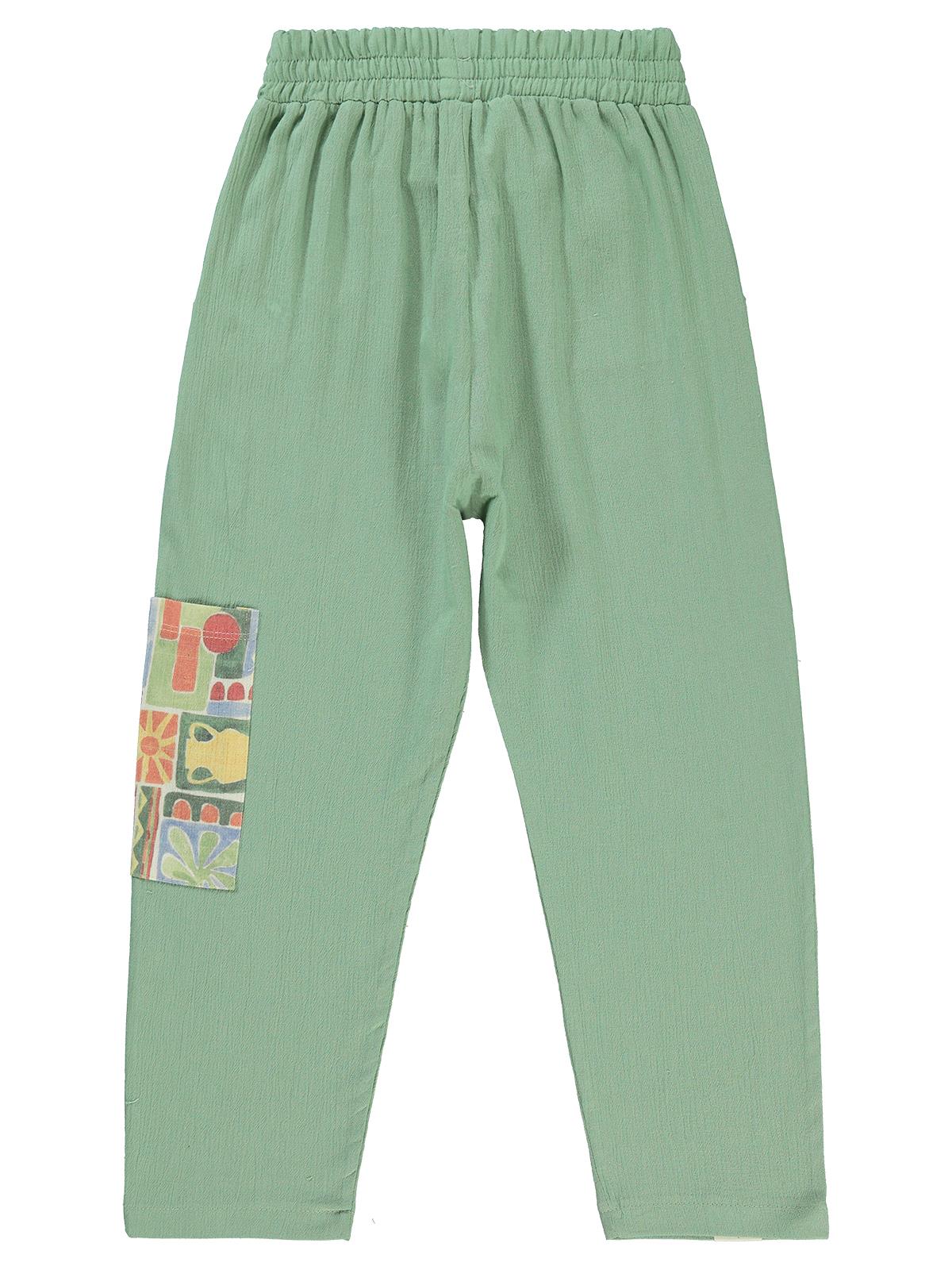 Civil Boys Desenli Cepli 6-9 Yaş Pantolon - Yeşil