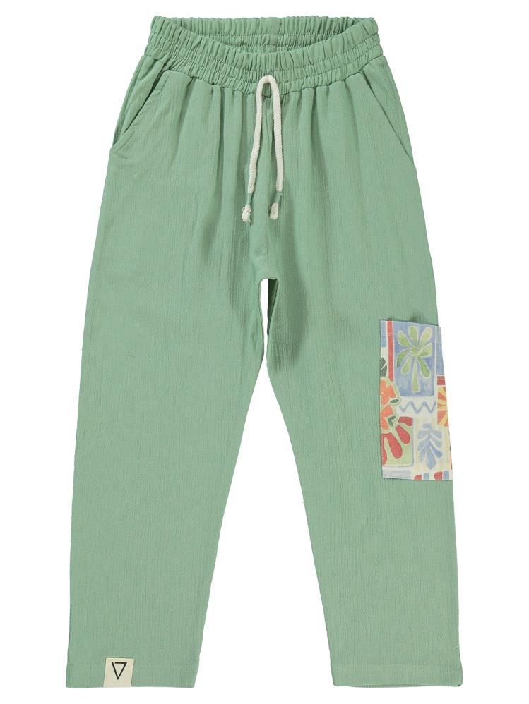 Civil Boys Desenli Cepli 6-9 Yaş Pantolon - Yeşil