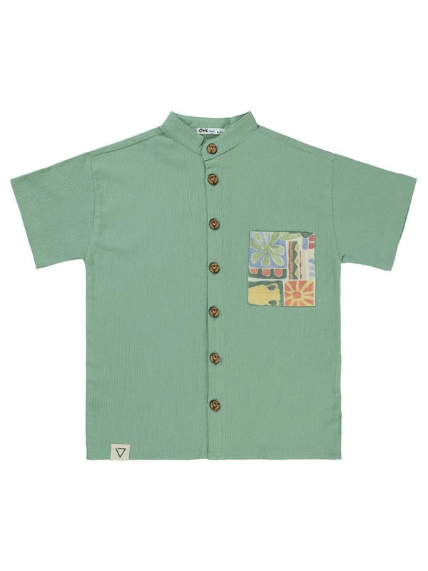 Civil Boys Desenli Cepli 6-9 Yaş Gömlek - Yeşil