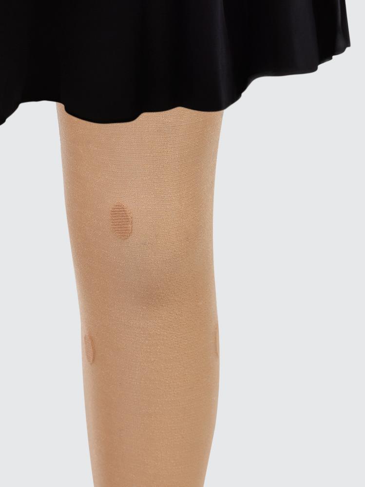 Civil Girls Fit Puanlı Kalp 2-6 Yaş Külotlu Çorap - Bej