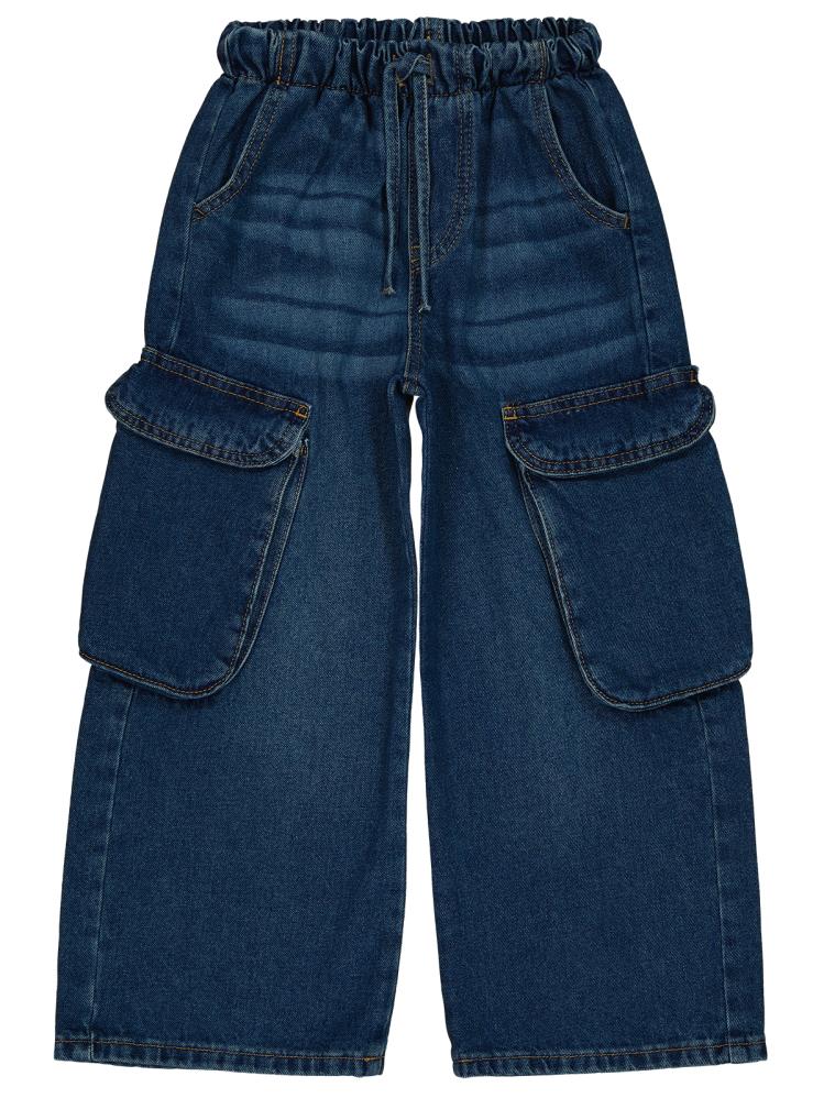 Civil Girls Büyük Cepli 10-13 Yaş Pantolon - Mavi