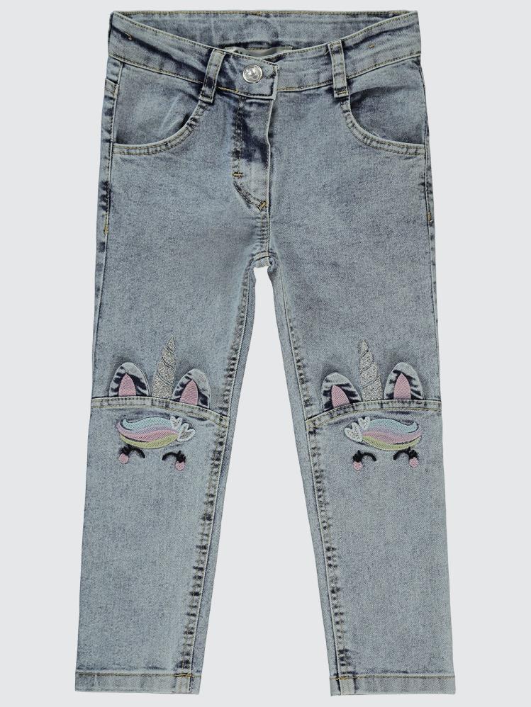 Civil Girls Unicorn Nakışlı 2-5 Yaş Pantolon - Mavi