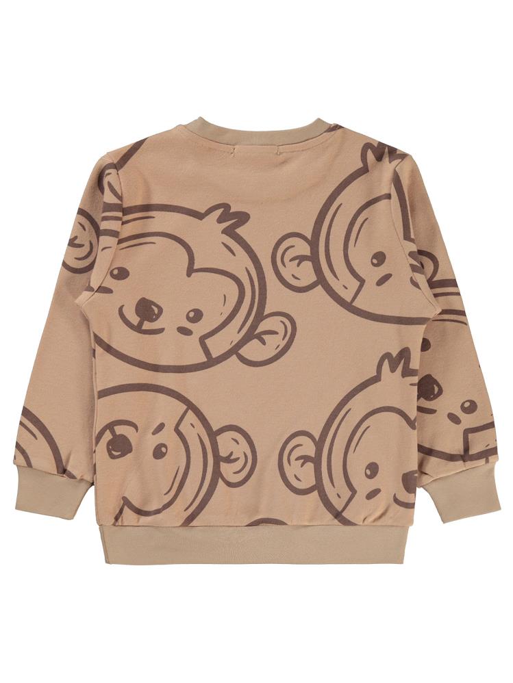 Civil Boys Empirme Maymun Baskılı 2-5 Yaş Sweatshirt - Bej