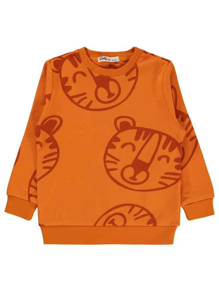 Civil Boys Empirme Aslan Baskılı 2-5 Yaş Sweatshirt - Turuncu