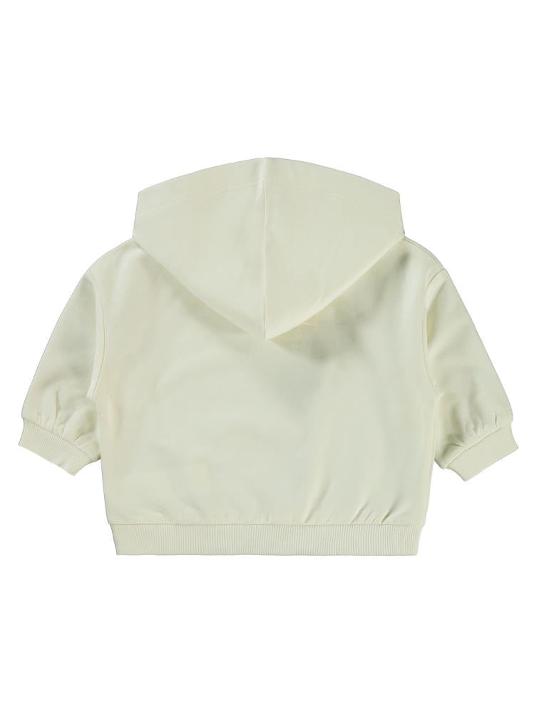 Civil Baby Civil Basic Kalp Etiketli Kapüşonlu 6-18 Ay Sweatshirt - Ekru
