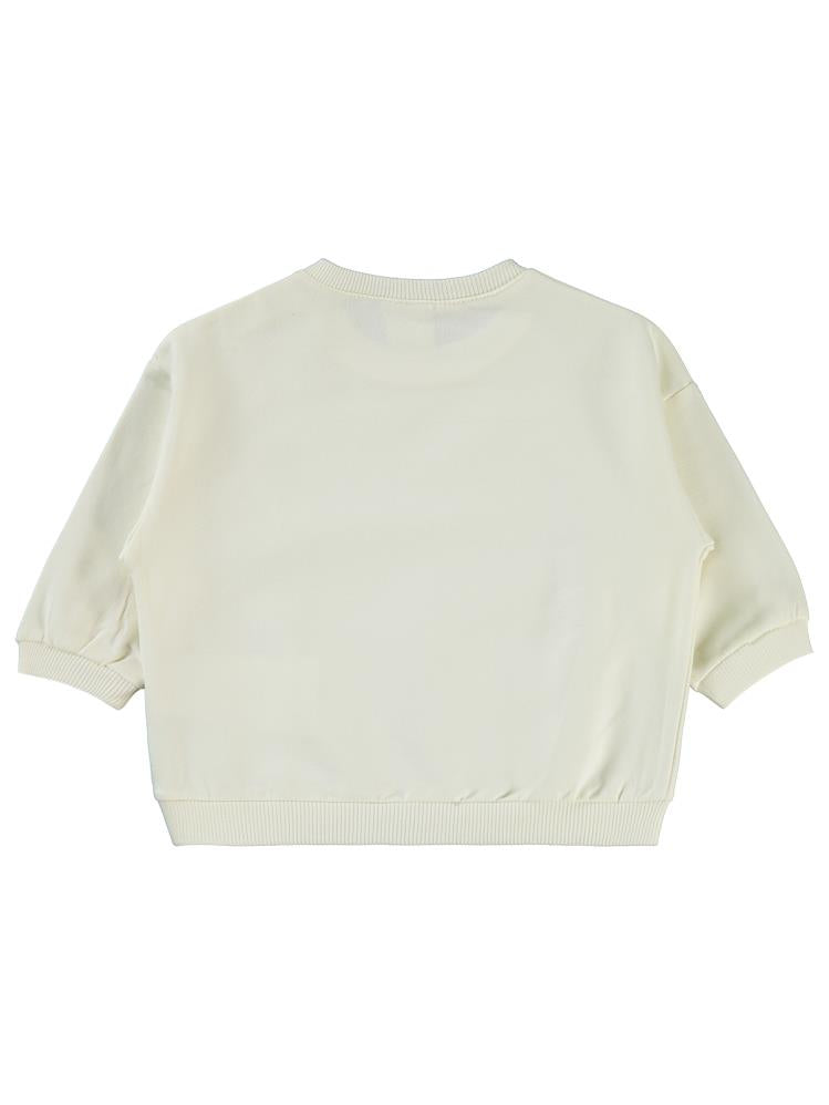 Civil Baby Civil Basic Kalp Etiketli 6-18 Ay Sweatshirt - Ekru