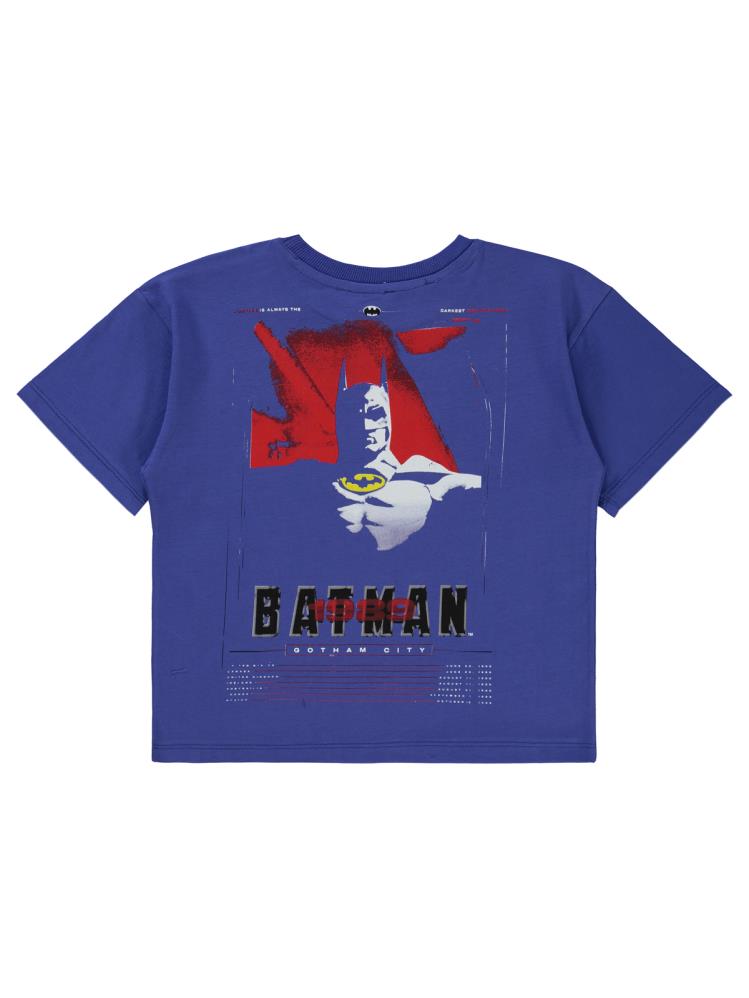 Batman Baskılı 10-13 Yaş Tişört - Mavi