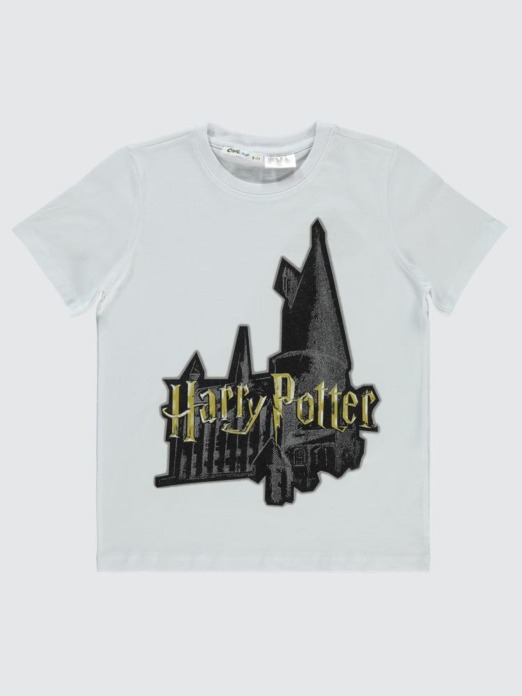 Harry Potter Baskılı 6-9 Yaş Tişört - Beyaz