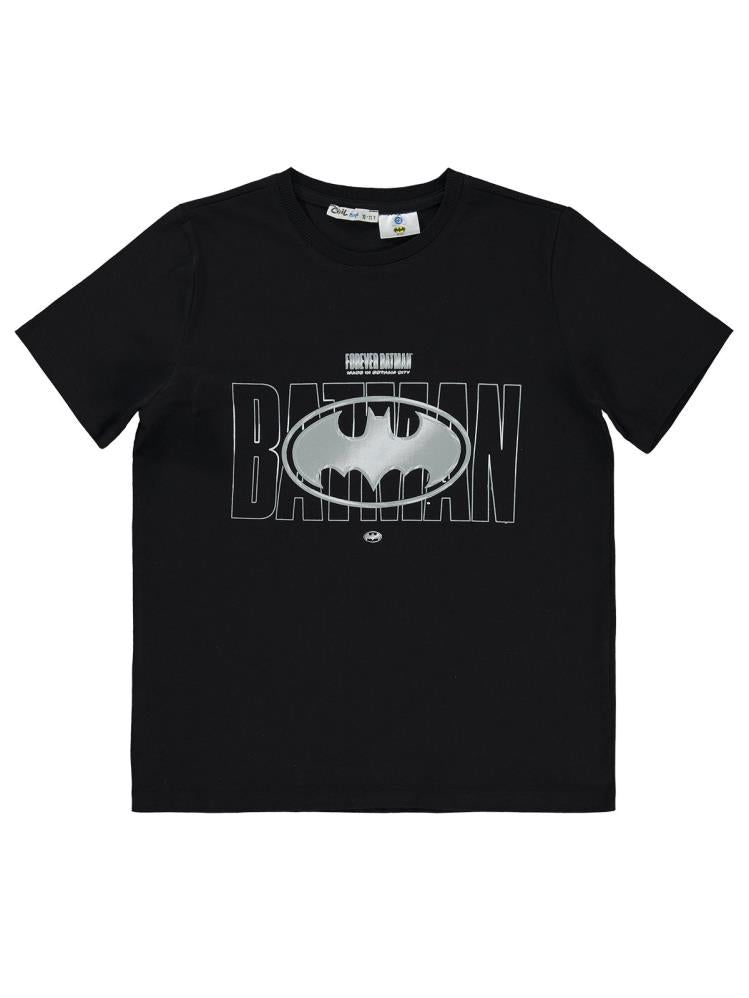 Batman Logolu 10-13 Yaş Tişört - Siyah
