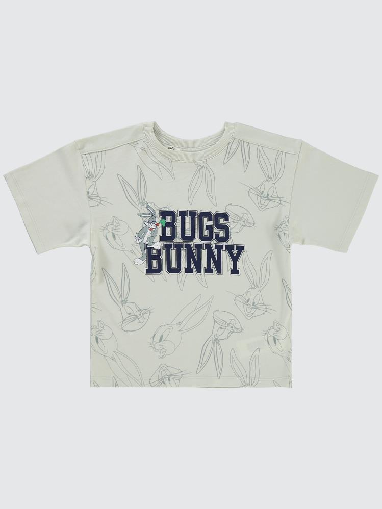 Bugs Bunny Baskılı 2-5 Yaş Tişört - Gri