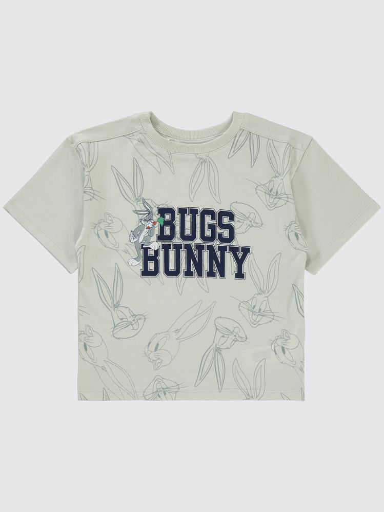 Bugs Bunny Baskılı 2-5 Yaş Tişört - Gri