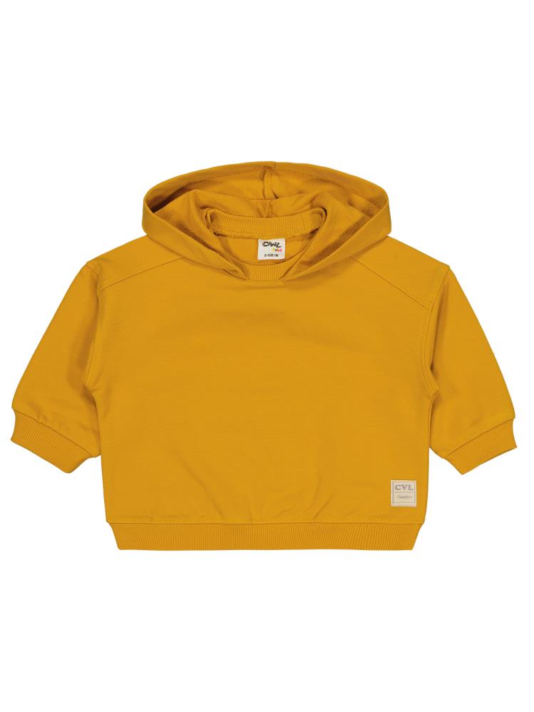 Civil Baby Civil Basic Timeless Kapüşonlu 6-18 Ay Sweatshirt - Hardal