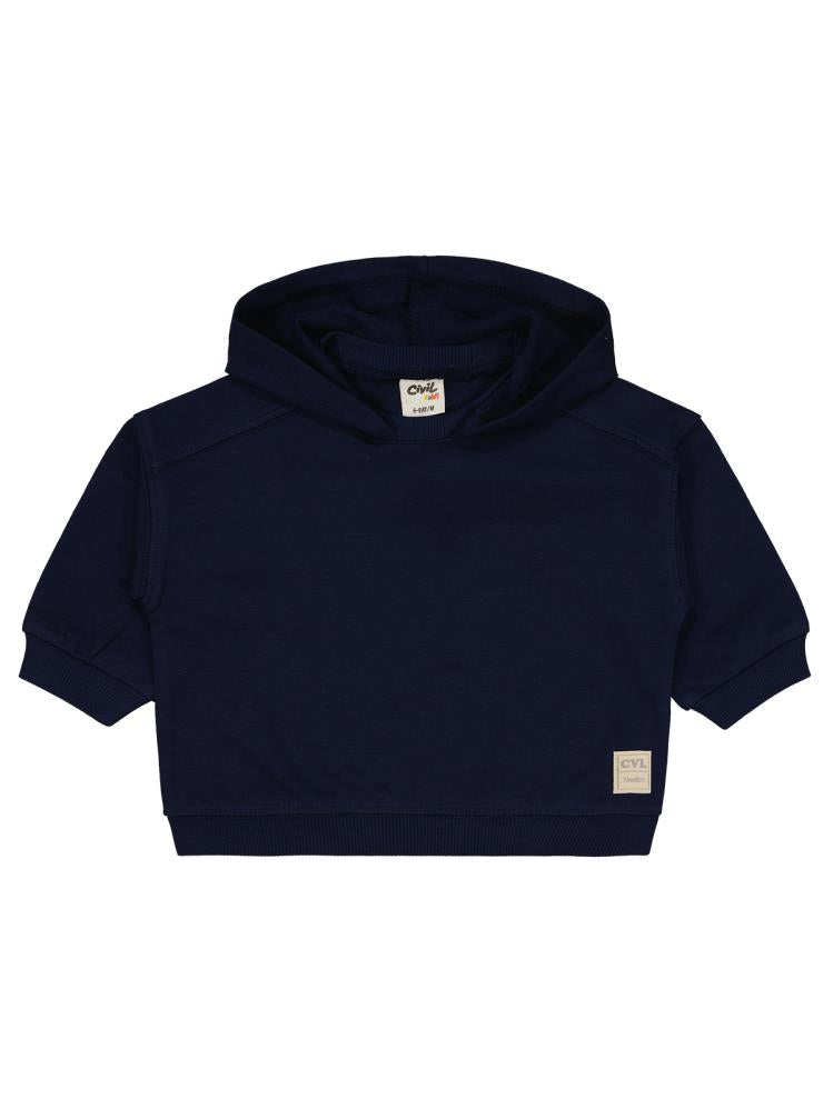 Civil Baby Civil Basic Timeless Kapüşonlu 6-18 Ay Sweatshirt - Lacivert