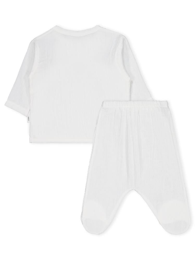 Civil Baby Ayıcık Baskılı Zıbın Takımları - Ekru