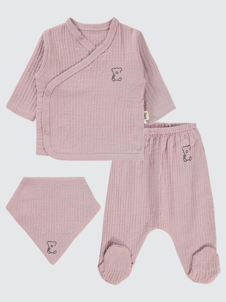 Civil Baby Ayıcık Baskılı Zıbın Takımları - Pembe