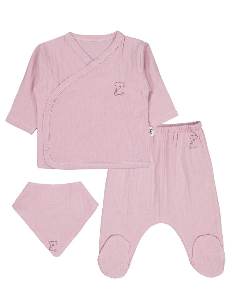 Civil Baby Ayıcık Baskılı Zıbın Takımları - Pembe