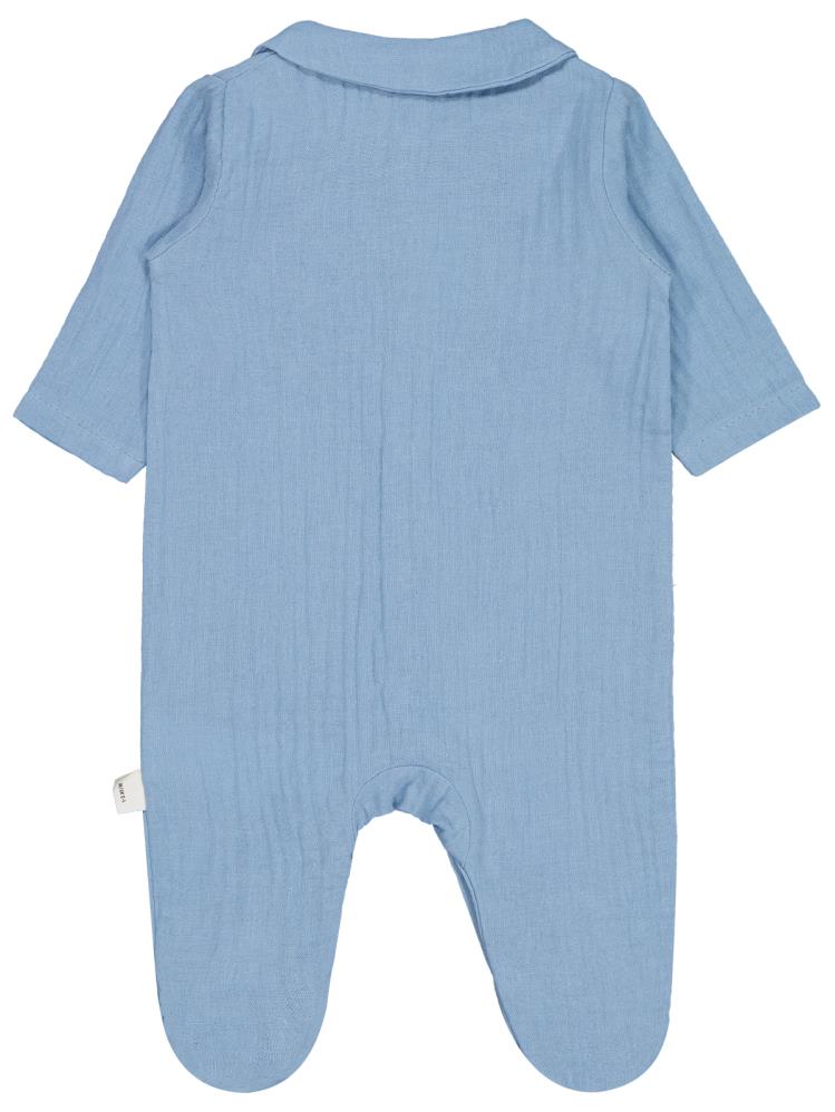 Civil Baby Yakalı Ayıcık Baskılı 1-9 Ay Tulum - Mavi