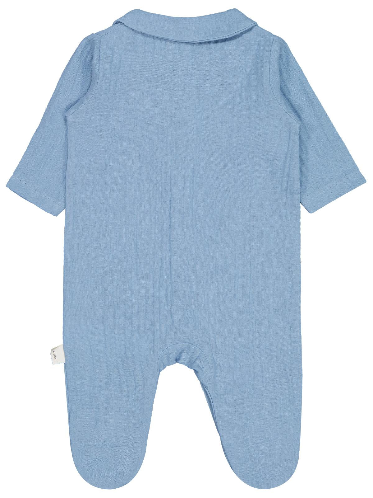 Civil Baby Yakalı Ayıcık Baskılı 1-9 Ay Tulum - Mavi