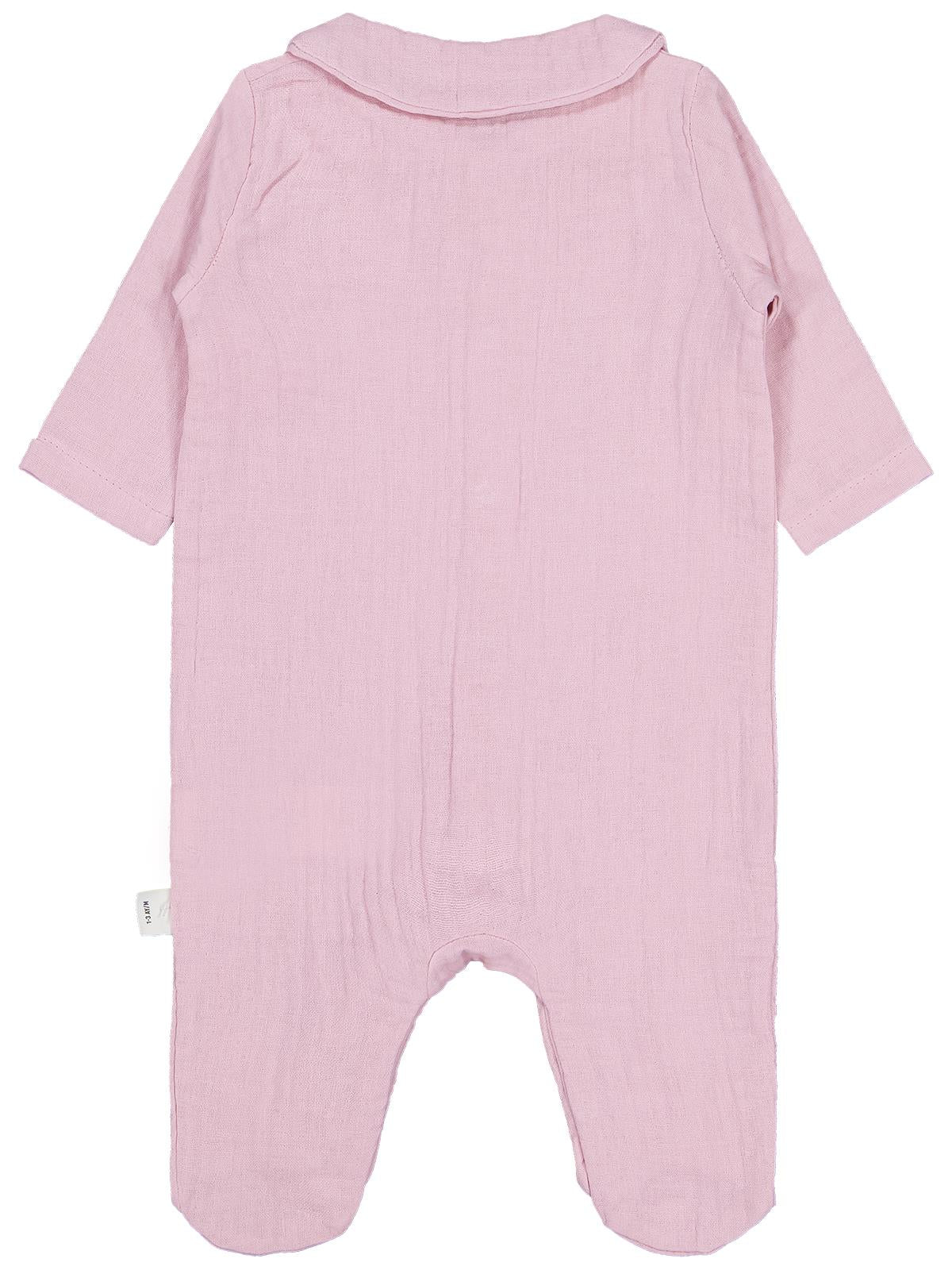 Civil Baby Yakalı Ayıcık Baskılı 1-9 Ay Tulum - Pembe