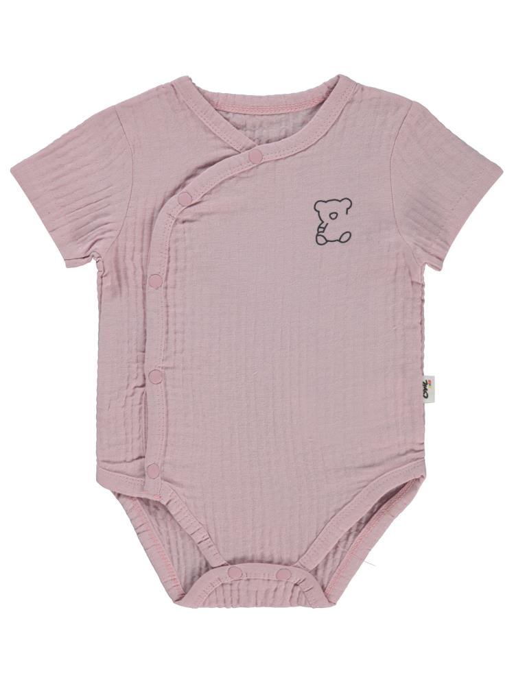 Civil Baby Ayıcık Baskılı 1-18 Ay Çıtçıtlı Badi - Pembe