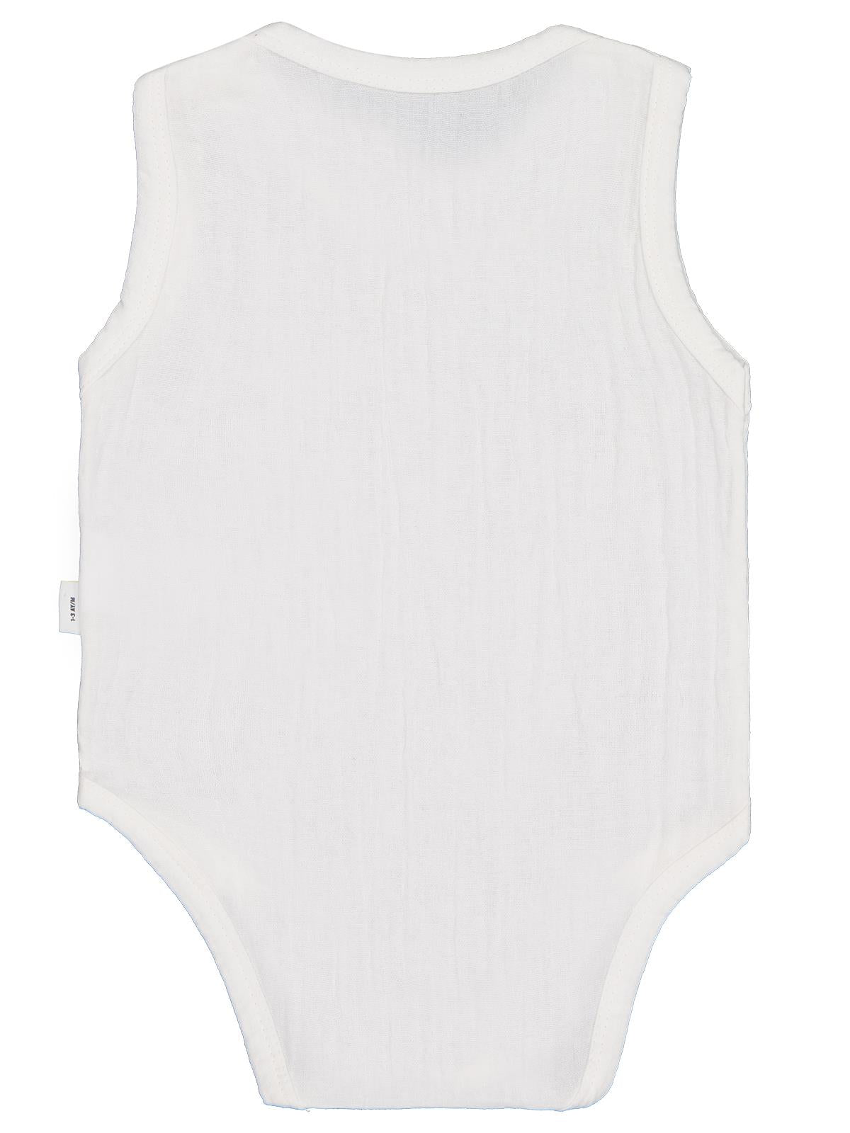 Civil Baby Ayıcık Baskılı 1-18 Ay Çıtçıtlı Badi - Ekru