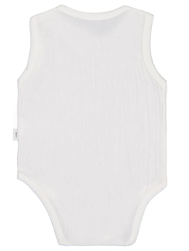 Civil Baby Ayıcık Baskılı 1-18 Ay Çıtçıtlı Badi - Ekru