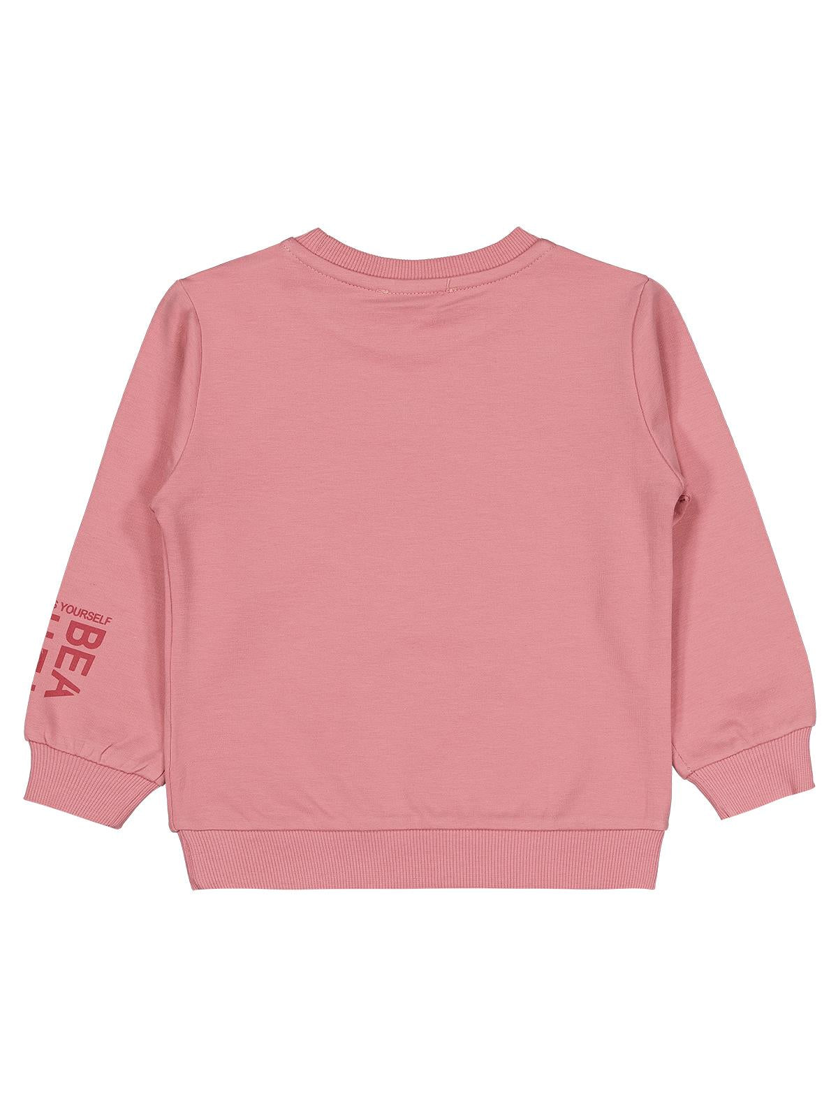 Civil Kız Çocuk Basic Sweatshirt | 2 İp Uzun Kol Bisiklet Yaka | Okul Kreş ve Günlük Kullanım - Pembe