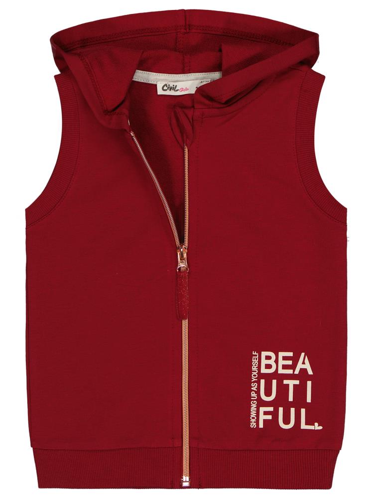 Civil Girls Basic 2-5 Yaş Yelek - Bordo