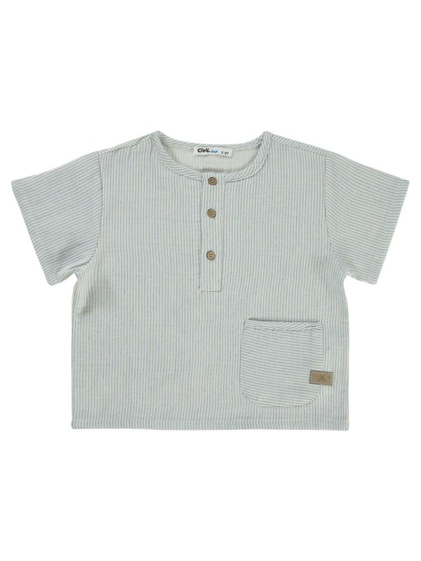 Civil Boys Patlı Etek Ucu Cepli 2-5 Yaş Gömlek - Mavi