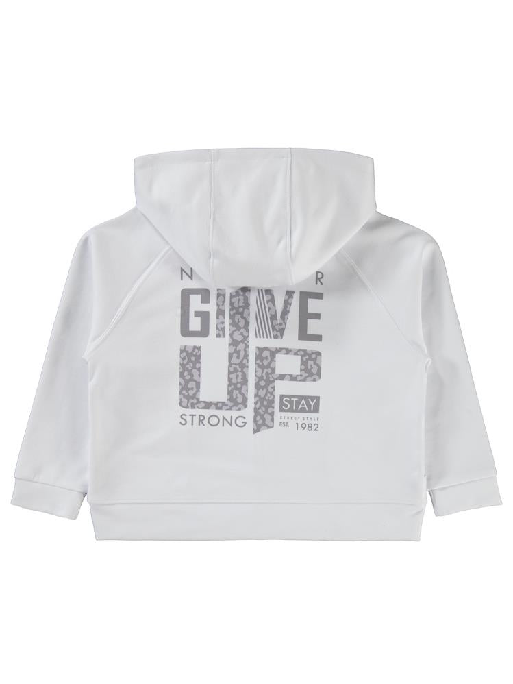 Civil Girls Leopar Baskılı 6-9 Yaş Hırka - Beyaz