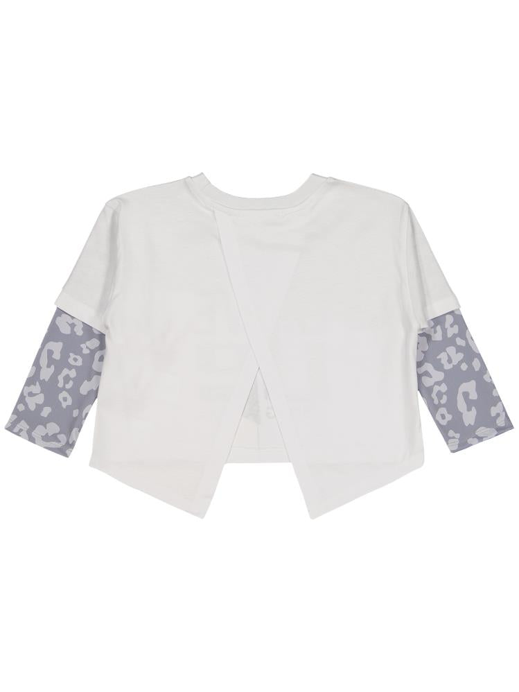 Civil Girls Leopar 2-5 Yaş Sweatshirt - Beyaz